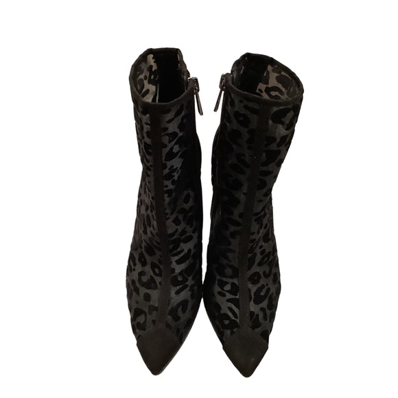 Jessica Simpson Leopard Sheer Black Boots - Picture 2 of 4